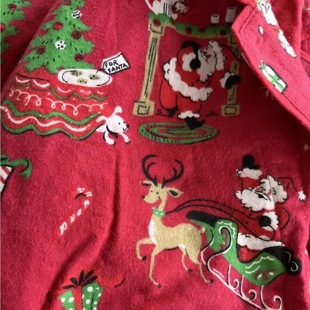 Munki Santa Claus Rudolph Reindeer Christmas Pajamas S Cotton PJ Set Top Bottom